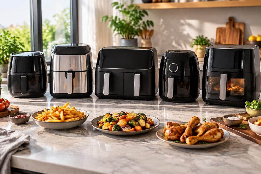 comparez les meilleurs air fryers ninja, moulinex, cosori et autres marques : capacités, fonctionnalités, prix et conseils pour choisir le modèle adapté.