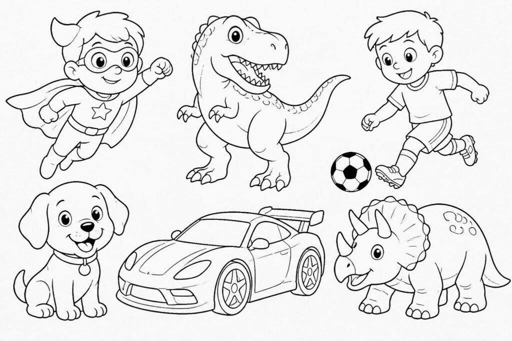 découvrez une sélection de coloriages garçons à imprimer, spécialement conçus pour les enfants de 5 à 8 ans, pour des heures de créativité et de plaisir.