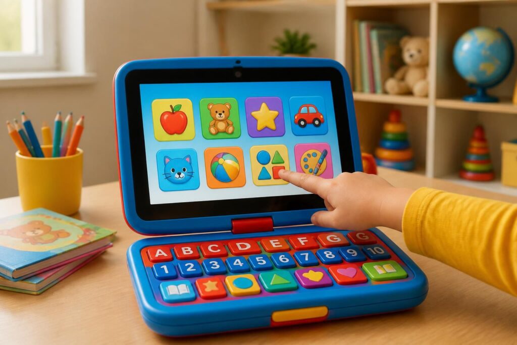 ordinateur éducatif spécialement conçu pour les enfants de 4 à 6 ans, alliant apprentissage ludique et développement des compétences essentielles.