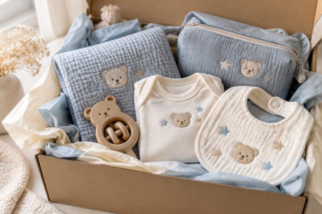 offrez un cadeau de naissance pour garçon personnalisé, original et pratique : une attention unique pour célébrer l’arrivée de bébé et faire plaisir aux jeunes parents.
