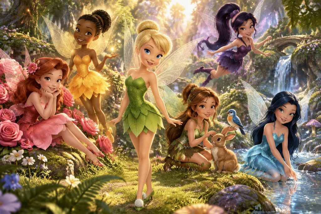 découvrez les noms et les détails de la fée clochette et de ses amies : des personnages féeriques à connaître pour les petits garçons et les petites filles.